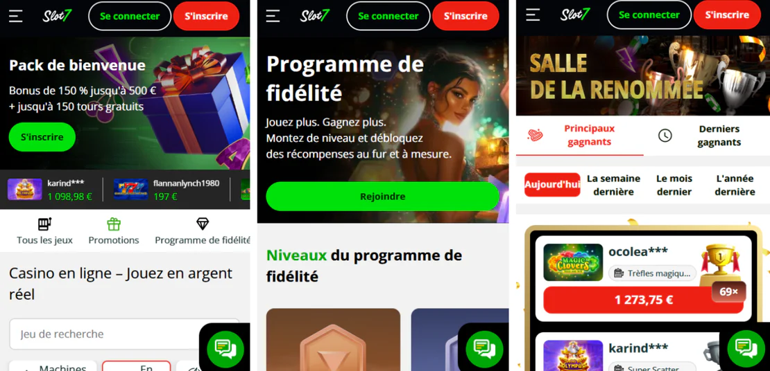 slot7 casino navigateur mobile